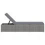 Lounger with cushion and gray synthetic rattan table by vidaXL, Loungers - Ref: Foro24-46227, Price: 171,08 €, Discount: %