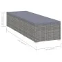 Lounger with cushion and gray synthetic rattan table by vidaXL, Loungers - Ref: Foro24-46227, Price: 171,08 €, Discount: %