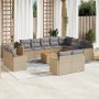 Garden sofa set with cushions 13 pieces beige synthetic rattan by , Garden sets - Ref: Foro24-3258923, Price: 887,26 €, Disco...