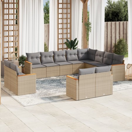 12-teiliges Gartensofa-Set und braune synthetische Rattankissen von , Gartensets - Ref: Foro24-3258916, Preis: 861,99 €, Raba...