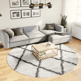PAMPLONA cremefarbener und schwarzer moderner Langflorteppich Ø 240 cm von , Teppiche - Ref: Foro24-375380, Preis: 96,84 €, R...