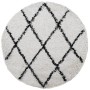 Modern high pile rug PAMPLONA cream and black Ø 240 cm by , Rugs - Ref: Foro24-375380, Price: 97,78 €, Discount: %