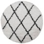 Modern high pile rug PAMPLONA cream and black Ø 120 cm by , Rugs - Ref: Foro24-375377, Price: 37,04 €, Discount: %