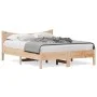 Solid pine wood bed frame 140x190 cm by , Beds and slatted bases - Ref: Foro24-844741, Price: 131,78 €, Discount: %