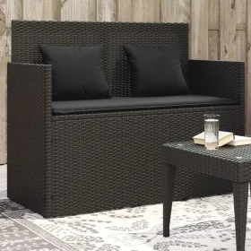 Gartenbank mit schwarzen synthetischen Rattankissen von , Gartenbänke - Ref: Foro24-365761, Preis: 232,63 €, Rabatt: %