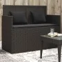 Banco de jardín con cojines ratán sintético negro de , Bancos de jardín - Ref: Foro24-365761, Precio: 237,54 €, Descuento: %