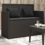 Gartenbank mit schwarzen synthetischen Rattankissen von , Gartenbänke - Ref: Foro24-365761, Preis: 184,97 €, Rabatt: %