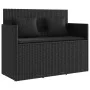Banco de jardín con cojines ratán sintético negro de , Bancos de jardín - Ref: Foro24-365761, Precio: 237,54 €, Descuento: %