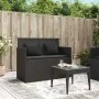 Banco de jardín con cojines ratán sintético negro de , Bancos de jardín - Ref: Foro24-365761, Precio: 237,54 €, Descuento: %