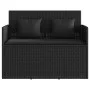 Banco de jardín con cojines ratán sintético negro de , Bancos de jardín - Ref: Foro24-365761, Precio: 237,54 €, Descuento: %