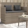 Garden bench with gray synthetic rattan cushions by , garden benches - Ref: Foro24-365763, Price: 185,86 €, Discount: %