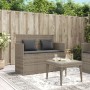 Garden bench with gray synthetic rattan cushions by , garden benches - Ref: Foro24-365763, Price: 185,86 €, Discount: %
