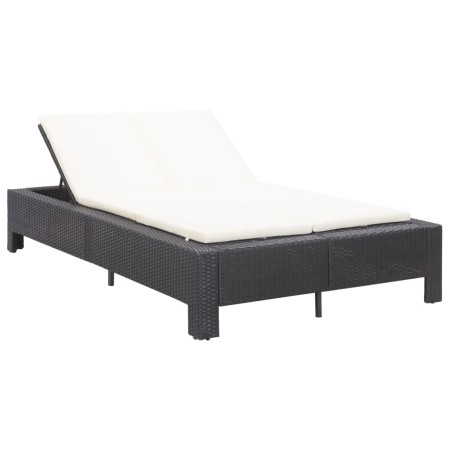 Liege für 2 Personen mit schwarzem Kunstrattankissen von vidaXL, Betten im Freien - Ref: Foro24-46238, Preis: 270,94 €, Rabat...