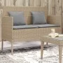 Garden bench with beige synthetic rattan cushions by , garden benches - Ref: Foro24-365775, Price: 160,64 €, Discount: %