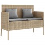 Gartenbank mit beigen synthetischen Rattankissen von , Gartenbänke - Ref: Foro24-365775, Preis: 150,96 €, Rabatt: %