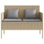 Garden bench with beige synthetic rattan cushions by , garden benches - Ref: Foro24-365775, Price: 160,64 €, Discount: %