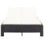Lounger for 2 people with black synthetic rattan cushion by vidaXL, Outdoor beds - Ref: Foro24-46238, Price: 269,27 €, Discou...