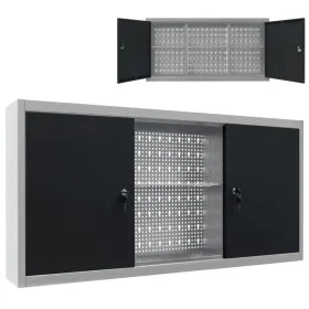 Industrie-Wandwerkzeugschrank aus grauem und schwarzem Metall von vidaXL, Werkzeugschränke - Ref: Foro24-145366, Preis: 141,1...