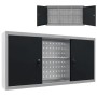 Industrie-Wandwerkzeugschrank aus grauem und schwarzem Metall von vidaXL, Werkzeugschränke - Ref: Foro24-145366, Preis: 132,2...