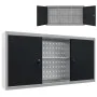 Industrie-Wandwerkzeugschrank aus grauem und schwarzem Metall von vidaXL, Werkzeugschränke - Ref: Foro24-145366, Preis: 141,1...
