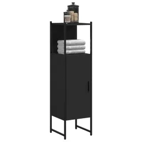Black engineered wood bathroom cabinet 33x33x120.5 cm by , Dressing tables - Ref: Foro24-842466, Price: 57,21 €, Discount: %