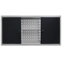 Industrie-Wandwerkzeugschrank aus grauem und schwarzem Metall von vidaXL, Werkzeugschränke - Ref: Foro24-145366, Preis: 132,2...