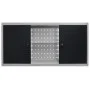 Industrie-Wandwerkzeugschrank aus grauem und schwarzem Metall von vidaXL, Werkzeugschränke - Ref: Foro24-145366, Preis: 141,1...