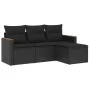 4-teilige Gartensofagarnitur mit schwarzen synthetischen Rattankissen von , Gartensets - Ref: Foro24-3258303, Preis: 278,72 €...