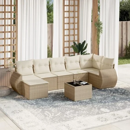 Gartensofa-Set mit beigen Kissen 8 Stück PE-Rattan von , Modulare Sofas für den Außenbereich - Ref: Foro24-3221687, Preis: 56...