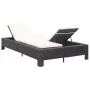 Lounger for 2 people with black synthetic rattan cushion by vidaXL, Outdoor beds - Ref: Foro24-46238, Price: 269,27 €, Discou...