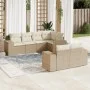 7-teiliges Gartensofa-Set und beigefarbene synthetische Rattankissen von , Gartensets - Ref: Foro24-3222807, Preis: 573,61 €,...
