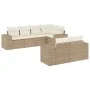 7-teiliges Gartensofa-Set und beigefarbene synthetische Rattankissen von , Gartensets - Ref: Foro24-3222807, Preis: 573,61 €,...