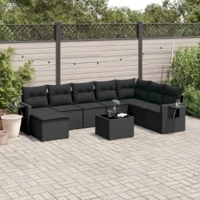 Set de sofás de jardín 8 piezas y cojines ratán sintético negro de , Conjuntos de jardín - Ref: Foro24-3252902, Precio: 578,7...