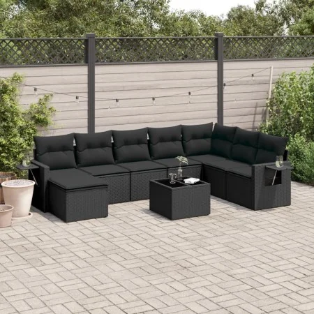 8-teiliges Gartensofa-Set und schwarze synthetische Rattankissen von , Gartensets - Ref: Foro24-3252902, Preis: 576,89 €, Rab...