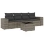 Garden sofa set with cushions 5 pieces gray synthetic rattan by , Garden sets - Ref: Foro24-3254627, Price: 328,33 €, Discoun...