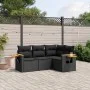 4-piece garden sofa set with black synthetic rattan cushions by , Garden sets - Ref: Foro24-3259171, Price: 326,24 €, Discoun...