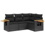 4-piece garden sofa set with black synthetic rattan cushions by , Garden sets - Ref: Foro24-3259171, Price: 352,39 €, Discoun...