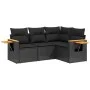 4-piece garden sofa set with black synthetic rattan cushions by , Garden sets - Ref: Foro24-3259171, Price: 326,24 €, Discoun...