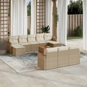 11-teiliges Gartensofa-Set mit beigen synthetischen Rattankissen von , Gartensets - Ref: Foro24-3258824, Preis: 728,65 €, Rab...