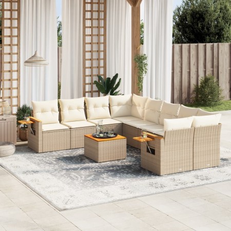 9-piece garden sofa set with beige synthetic rattan cushions by , Garden sets - Ref: Foro24-3259069, Price: 657,03 €, Discoun...