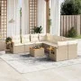 9-piece garden sofa set with beige synthetic rattan cushions by , Garden sets - Ref: Foro24-3259069, Price: 632,66 €, Discoun...