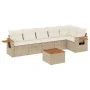 7-piece garden sofa set and beige synthetic rattan cushions by , Garden sets - Ref: Foro24-3259237, Price: 493,39 €, Discount: %