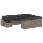 11-teiliges Gartensofa-Set und graue synthetische Rattankissen von , Modulare Sofas für den Außenbereich - Ref: Foro24-325186...
