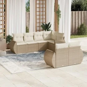 7-piece garden sofa set and beige synthetic rattan cushions by , Modular outdoor sofas - Ref: Foro24-3221607, Price: 655,76 €...