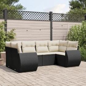 6-piece garden sofa set and black synthetic rattan cushions by , Modular outdoor sofas - Ref: Foro24-3221775, Price: 413,07 €...