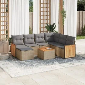 Gartensofa-Set mit beigen Kissen 8 Stück PE-Rattan von , Gartensets - Ref: Foro24-3260295, Preis: 503,05 €, Rabatt: %