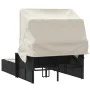 Double sun lounger with hood and black synthetic rattan cushions by , Loungers - Ref: Foro24-365806, Price: 323,41 €, Discoun...