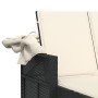 Doppel-Sonnenliege mit Verdeck und schwarzen synthetischen Rattankissen von , Liegen - Ref: Foro24-365806, Preis: 281,81 €, R...