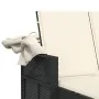Tumbona doble con capota y cojines ratán sintético negro de , Tumbonas - Ref: Foro24-365806, Precio: 322,99 €, Descuento: %