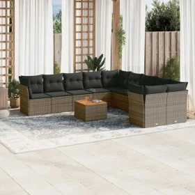 11-piece garden sofa set and gray synthetic rattan cushions by , Garden sets - Ref: Foro24-3223855, Price: 621,47 €, Discount: %